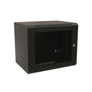 Шкаф настенный 19-дюймовый (19"), 15U, 775x600х600мм, перфорированная металлическая дверь с замком, цвет черный (RAL 9004) (разобранный)