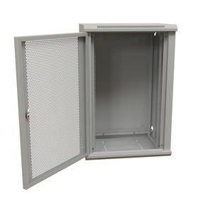 Шкаф настенный 19-дюймовый (19"), 22U, 1086x600х450мм, перфорированная металлическая дверь с замком, цвет серый (RAL 7035) (разобранный)