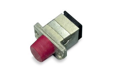 Hyperline FA-S11Z-FC/SC-N/RD-SL Оптический проходной соединитель FC-SC, SM/MM, simplex, корпус металл, красные колпачки
