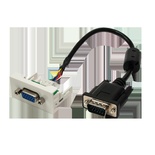 Вставка Mosaic 22.5x45 с адаптером VGA D-SUB (HDB-15) мама, со шнуром 20 см папа, цвет: белый