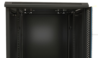 Hyperline TWB-FC-1566-SR-RAL9004 Шкаф настенный 19-дюймовый (19"), 15U, 787x600х600мм, металлическая передняя дверь с замком, две боковые панели, с возможностью установки на ножки (в комплекте), цвет черный (RAL 9004) (разобранный)