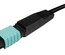 Разъём LazrSPEED® WideBand QWIK-FUSE MPO12 без штырьков для полевой установки на ленточный кабель, fusion splice, OM3, OM4, OM5, цвет: бирюзовый