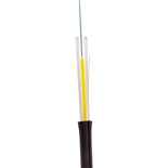 ВО кабель внешний FTTH Drop, плоский, FRP, PE, 4 волокна, SM G657, черный
