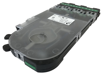 Кассета CHD OS2 6xLC APC Duplex в комплекте с ленточными пигтейлами, Method A, цвет: зелёный