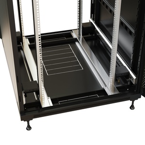 Шкаф напольный 19-дюймовый, 42U, 2055x800х1000 мм (ВхШхГ), передняя и задняя распашные перфорированные двери (75%), цвет черный (RAL 9004) (разобранный)
