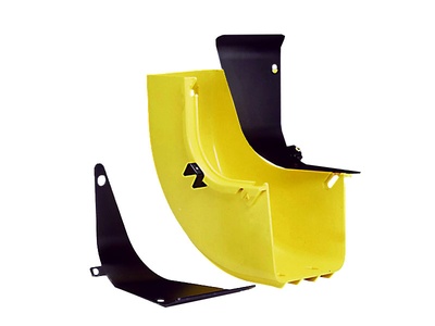Угол вертикальный вверх пластикового лотка FiberGuide® 102х102 с крышкой, угол: 90, цвет: жёлтый
