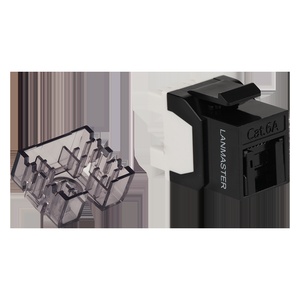 Модуль Keystone, RJ45, неэкранированный, кат.6A, со встроенной шторкой, 180 градусов, черный