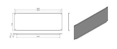 Hyperline BPV-4-RAL7035 Фальш-панель на 4U, цвет серый (RAL 7035)