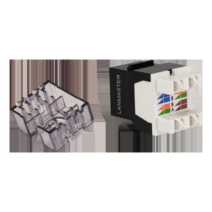 Модуль Keystone, RJ45, неэкранированный, кат.6A, без шторки, 180 градусов, черный