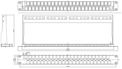 Модульная патч-панель 19", 48 портов, Flat Type, 1U, для экранированных и неэкранированных модулей Keystone Jack (кроме KJ1-C2, KJ2-C5e, KJ2-C6, KJ2-C6A), с задним кабельным организатором (без модулей)
