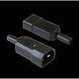 Вилка IEC 60320 C14, 10A, 250V, прямая, разборная, черная
