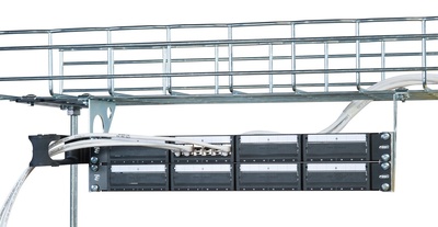Комплект кронштейнов Xtra-U для крепления коммутационных панелей шириной 19" высотой до 4RU к проволочным кабельным лоткам