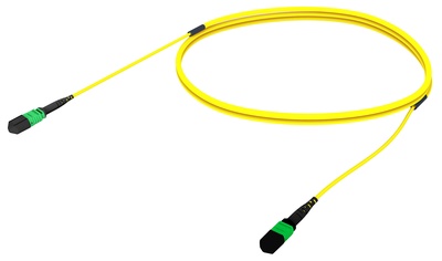 Коммутационный шнур 12 волокон MPOptimate® OS2 G.657.A2 MPO12(m)/MPO12(f), UltraLowLoss, изоляция: Plenum, Полярность: метод А, t=-10-+60 град., цвет: жёлтый