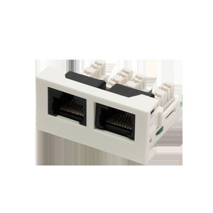 Вставка Mosaic 22.5x45 2xRJ45 Cat.6, цвет: белый