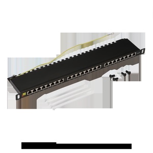 Патч-панель 19" компактная, экранированная, 24 порта RJ45, кат.6, 0.5U, с задним органайзером