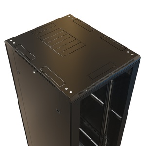 Шкаф напольный 19-дюймовый, 42U, 2055x800х800 мм (ВхШхГ), передняя и задняя распашные перфорированные двери (75%), цвет черный (RAL 9004) (разобранный)