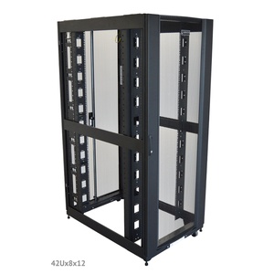 Шкаф LANMASTER DCS 48U 800x1200 мм, с перфорированными дверьми, без боковых панелей, черный