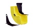 Угол вертикальный вверх пластикового лотка FiberGuide® 102х102 с крышкой, угол: 90, цвет: жёлтый