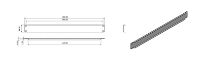 Hyperline BPV-1-RAL9005 Фальш-панель на 1U, цвет черный (RAL 9005)