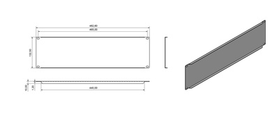 Hyperline BPV-3-RAL7035 Фальш-панель на 3U, цвет серый (RAL 7035)
