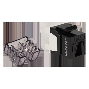 Модуль Keystone, RJ45, неэкранированный, кат.6, со встроенной шторкой, 180 градусов, черный