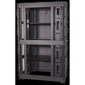 Шкаф LANMASTER DCS 42U 600x1070 мм, 4 секции, двери с перфорацией, с боковыми панелями, черный