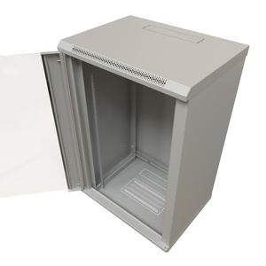 Шкаф настенный 19-дюймовый (19"), 22U, 1086x600х600мм, стеклянная дверь, цвет серый (RAL 7035) (разобранный)