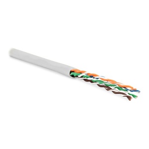 Hyperline UUTP4-C5E-P24-IN-PVC-WH-100 (100 м) Кабель витая пара, неэкранированная U/UTP, Cat.5e, 4 пары (24 AWG), многожильный (patсh), PVC, -20°C – +75°C, белый