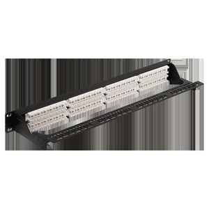 Патч-панель 19" высокой плотности, 48 портов RJ45, неэкранированная, кат.5E, 1U