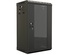 Hyperline TDB-6U-GP-RAL9004 Шкаф настенный 10'', 6U, 366,5х390х300, уст. размер 254 мм, со стеклянной дверью, открывающиеся стенки, возможность установки вентилятора, цвет черный (RAL 9004) (собранный)