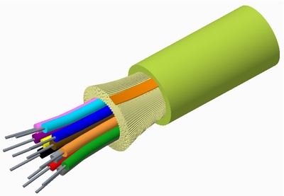 Внутренний оптический кабель, кол-во волокон: 4, Тип волокна: OM5 LazrSPEED® WideBand буфер 900мк, конструкция: ODC, изоляция: LSZH Riser, EuroClass: B2ca, диаметр: 4,81 мм, -20-+60 град., цвет: lime