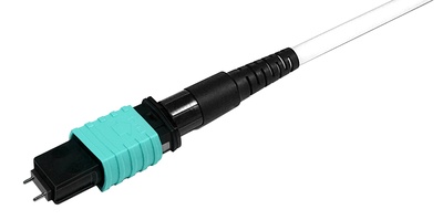 Разъём LazrSPEED® QWIK MPO со штырьками для полевой установки на кабель диаметром до 3 мм, цвет: бирюзовый