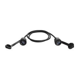 Индустриальный шнур LANMASTER USB 3.0, IP68, 1.0 м, черный