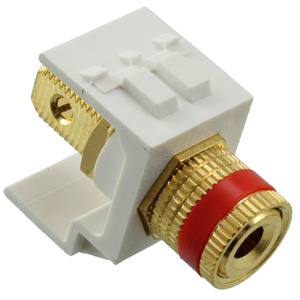 Мультимедийное гнездо Speaker post SL-типа с красной полоской, контактный блок: проходной, цвет: белый