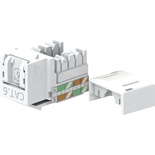 Модуль Keystone, RJ45, неэкранированный, кат.6, со встроенной шторкой, 90 градусов, цвет: белый