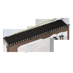 Патч-панель 19" компактная, экранированная, 24 порта RJ45, кат.5E, 0.5U, с задним органайзером