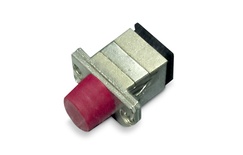 Hyperline FA-S11Z-FC/SC-N/RD-SL Оптический проходной соединитель FC-SC, SM/MM, simplex, корпус металл, красные колпачки