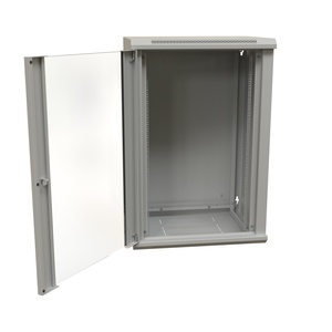 Шкаф настенный 19-дюймовый (19"), 18U, 908x600х600мм, стеклянная дверь, цвет серый (RAL 7035) (разобранный)