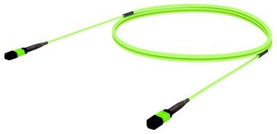 Претерминированный кабель 12 волокон LazrSPEED® WideBand OM5 MPO12(f)/MPO12(m), изоляция: LSZH, EuroClass B2ca, t=-10-+60 град., цвет: lime