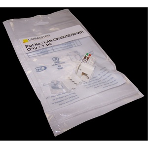 Модуль Keystone, RJ45, неэкранированный, кат.5E, со встроенной шторкой, 90 градусов, цвет: белый