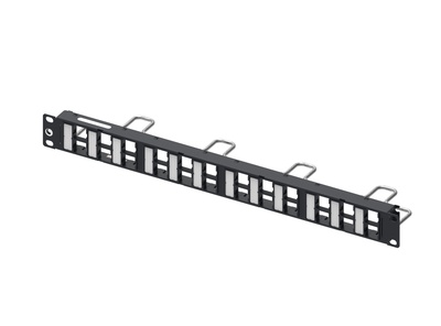 Коммутационная панель до 24xRJ45 гнёзд M-типа, с кабельной поддержкой, высота: 1RU, цвет: чёрный