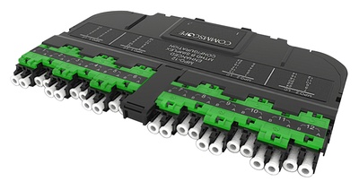 Модуль EHD 12LC APC Duplex/2xMPO12(f) Key Up/Up, SM, выравнивающие штырьки: нет, цвет: зелёный