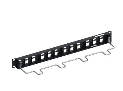 Коммутационная панель до 24xRJ45 гнёзд M-типа, с кабельной поддержкой, высота: 1RU, цвет: чёрный