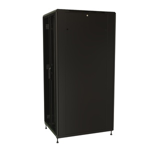 Шкаф напольный 19-дюймовый, 32U, 1610х800х1000 мм (ВхШхГ), передняя и задняя распашные перфорированные двери (75%), цвет черный (RAL 9004) (разобранный)