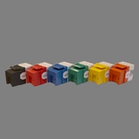 Модуль Keystone, RJ45, неэкранированный, кат.6, со встроенной шторкой, 180 градусов, цвет: жёлтый