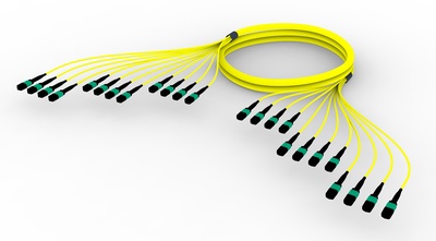 Претерминированный кабель 144 волокна G.652.D and G.657.A1 , OS2 TeraSPEED® 12xMPO12(f)/12xMPO12(f), изоляция: LSZH, EuroClass B2ca, t=-10-+60 град., цвет: жёлтый