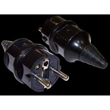 Вилка CEE 7/7 Schuko, 16A, 250V, прямая, разборная, черная
