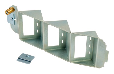 Розеточный блок под SL-гнезда для напольных коробок OBO Bettermann на 9 гнезд (длинная) хромированная