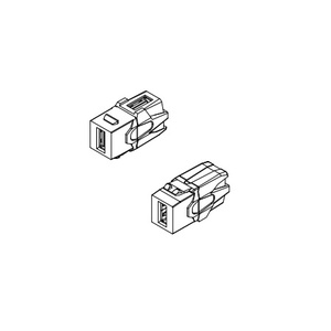 Hyperline KJ1-USB-VA2-BK Проходной соединитель формата Keystone Jack USB 2.0 (Type A), 90 градусов, ROHS, черный