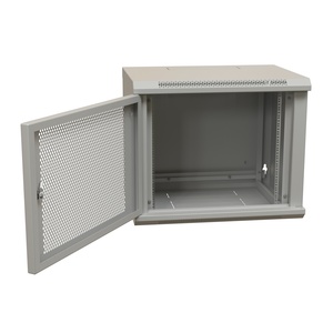 Шкаф настенный 19-дюймовый (19"), 15U, 775x600х450мм, цельнометаллическая дверь с замком, цвет серый (RAL 7035) (разобранный)